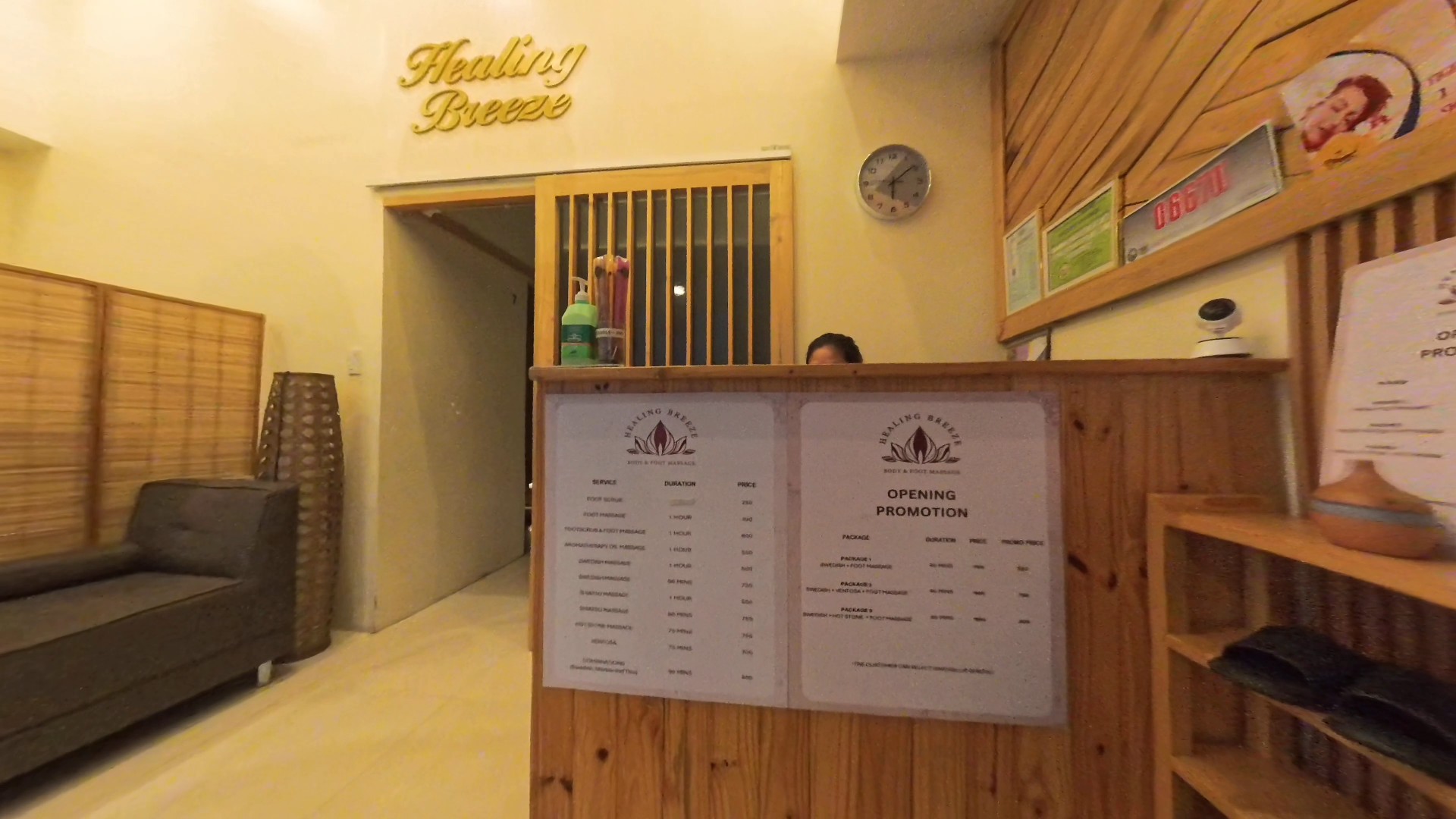 マッサージ店 Healing Breeze の店内